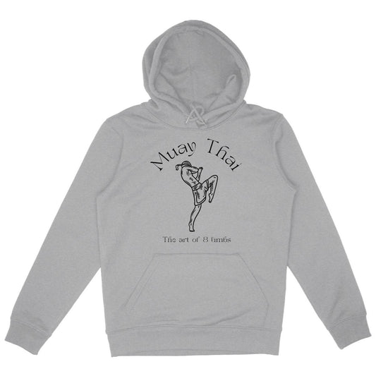SWEATSHIRT A CAPUCHE BIO PREMIUM MUAY THAI SHIRT ISLAND GRIS