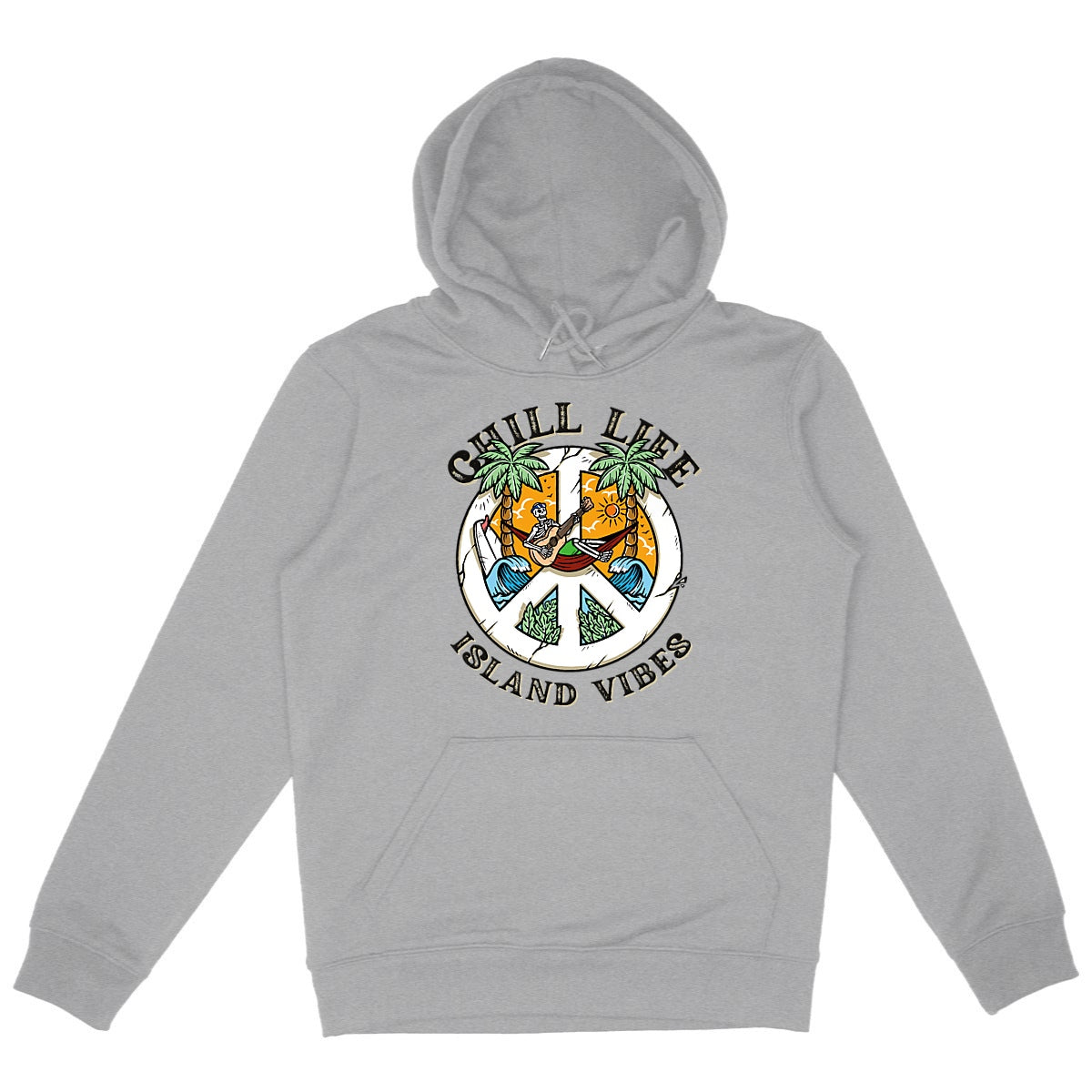 SWEATSHIRT A CAPUCHE PREMIUM BIO SURF CHILL LIFE SHIRT ISLAND GRIS