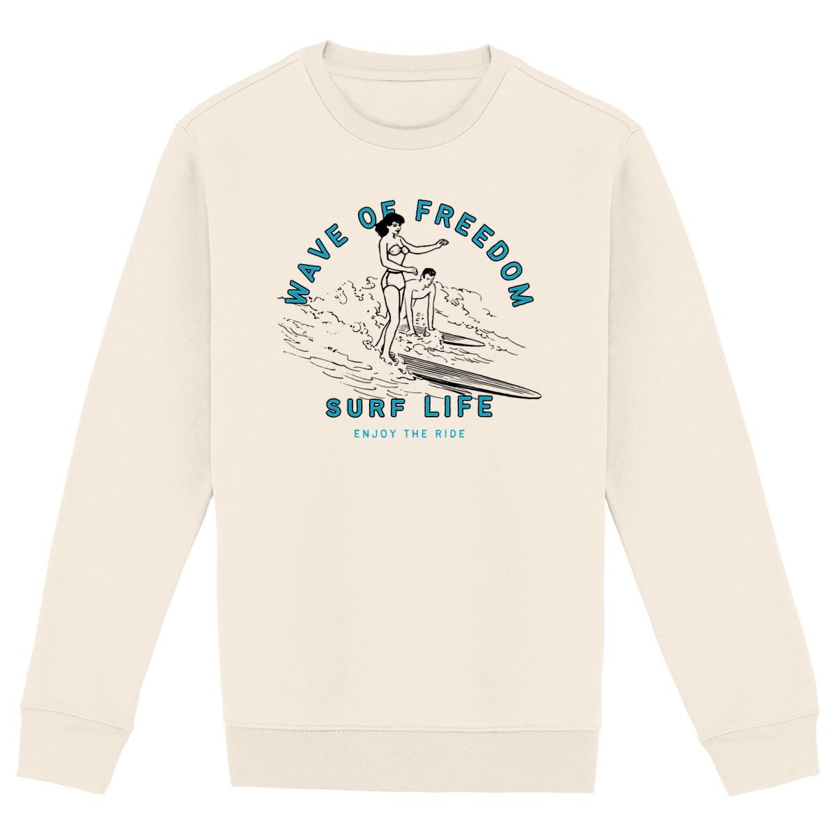 SWEATSHIRT BIO PREMIUM SURF WAVE OF FREEDOM SHIRT ISLAND IVOIRE