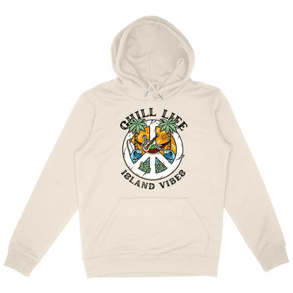 SWEATSHIRT A CAPUCHE PREMIUM BIO SURF CHILL LIFE SHIRT ISLAND IVOIRE
