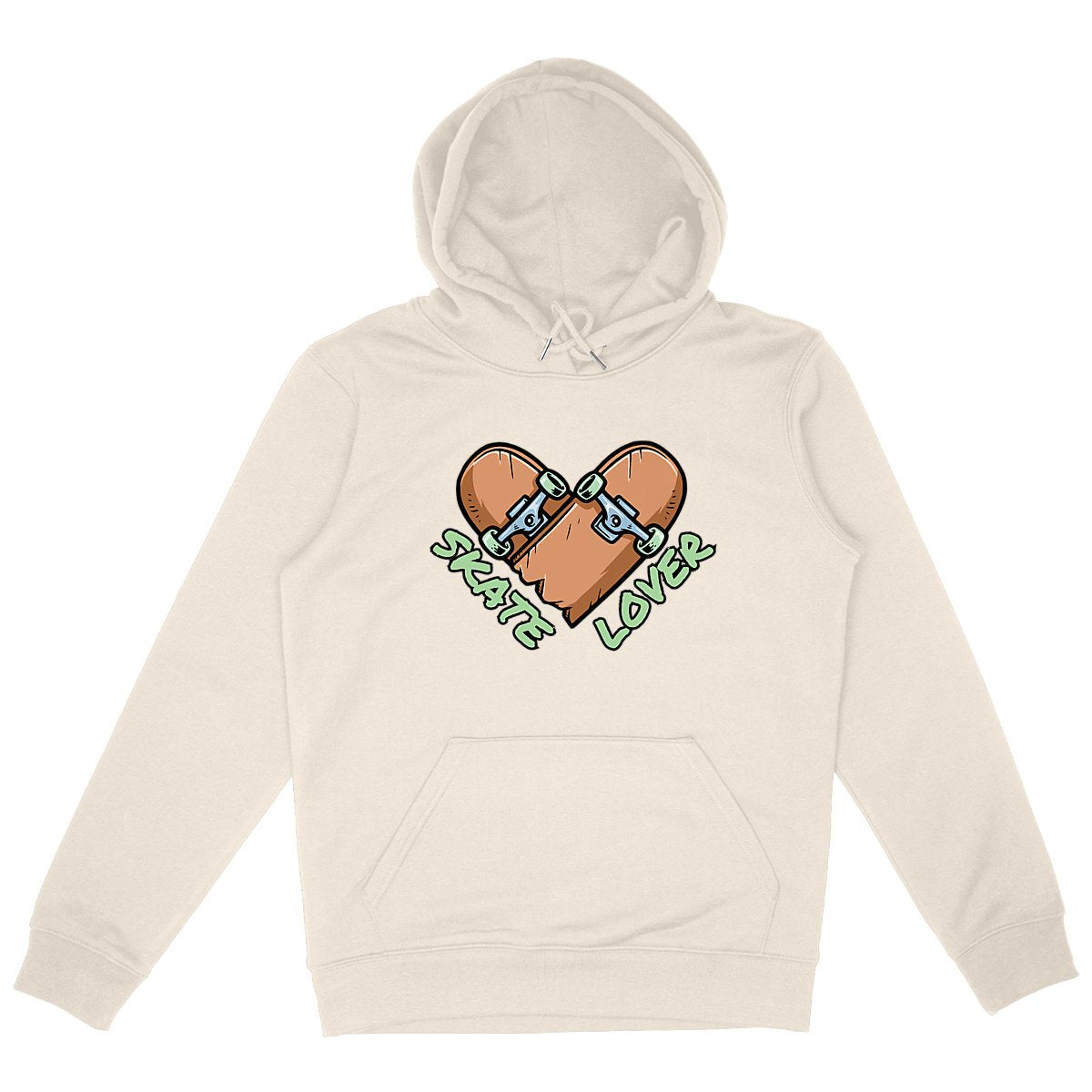 SWEATSHIRT A CAPUCHE BIO PREMIUM SKATE LOVER SHIRT ISLAND IVOIRE