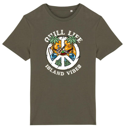 T-SHIRT BIO PREMIUM "CHILL LIFE" SHIRT ISLAND SURF KHAKI