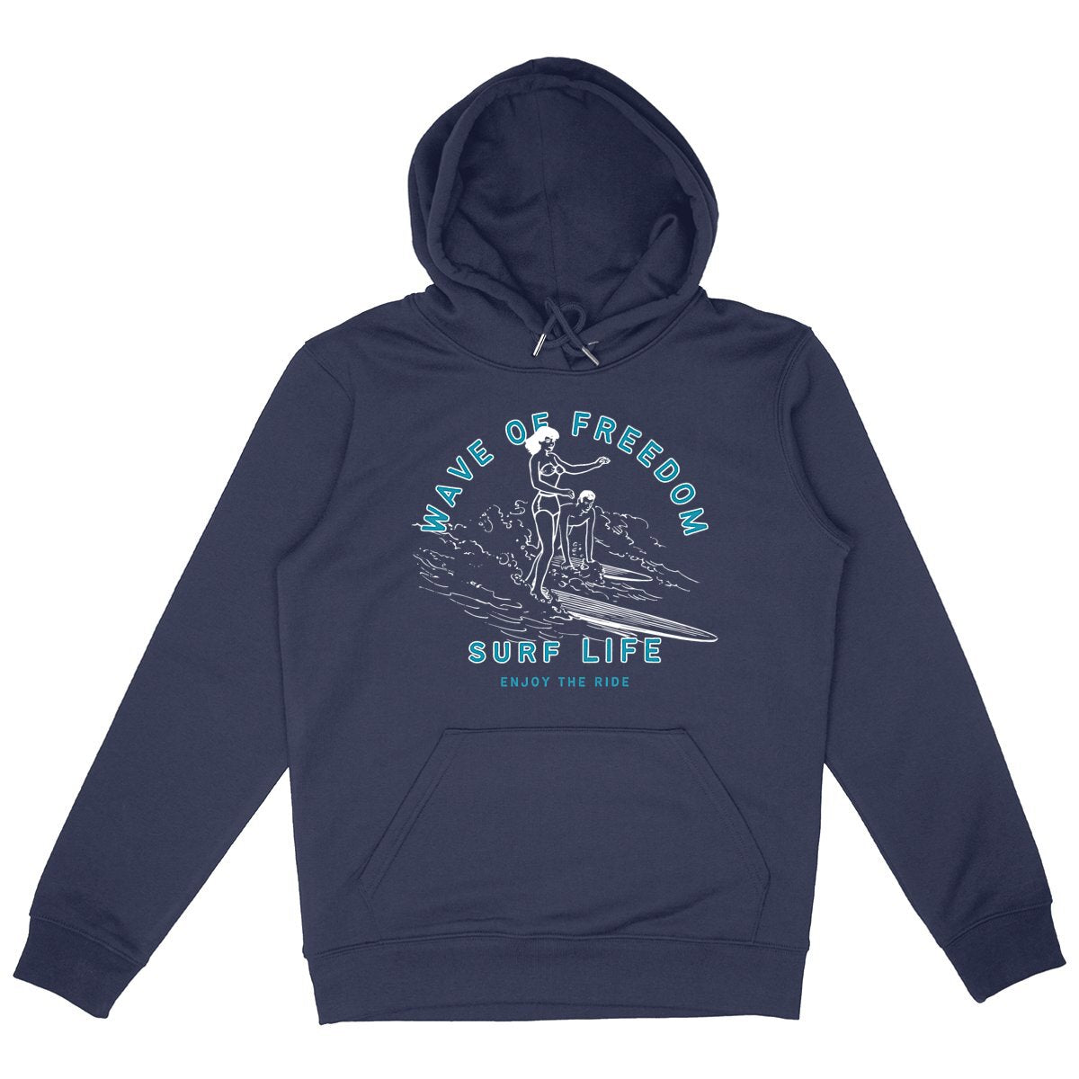 SWEATSHIRT A CAPUCHE BIO PREMIUM SURF WAVE OF FREEDOM SHIRT ISLAND MARINE