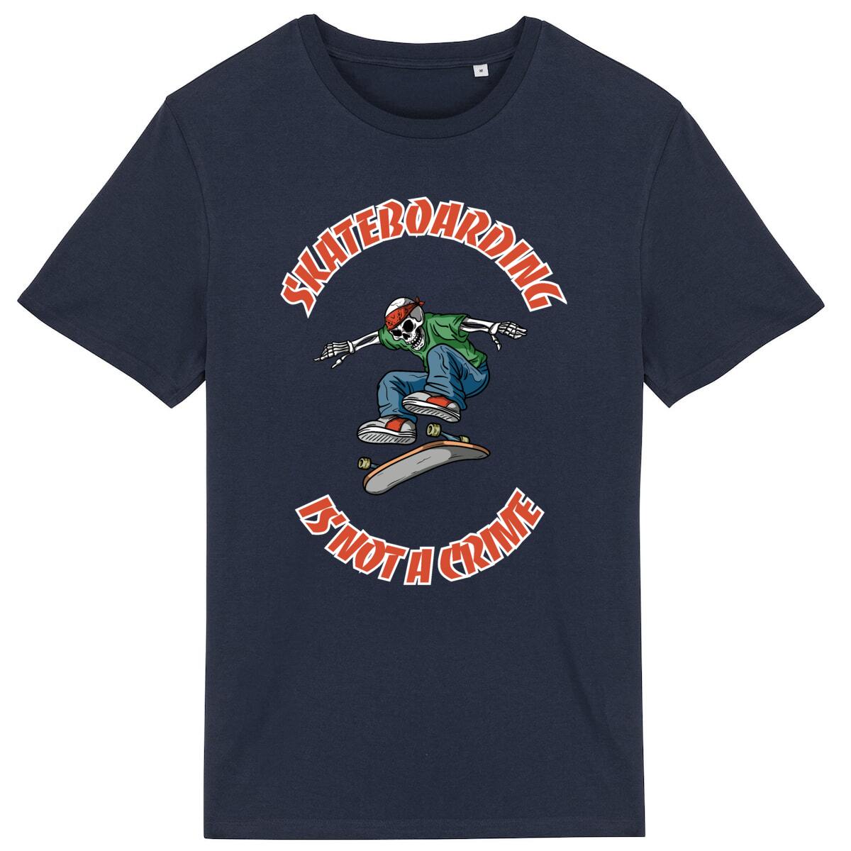 TEE SHIRT BIO PREMIUM SKATEBOARDING IS NOT A CRIME SHIRT ISLAND MARINE