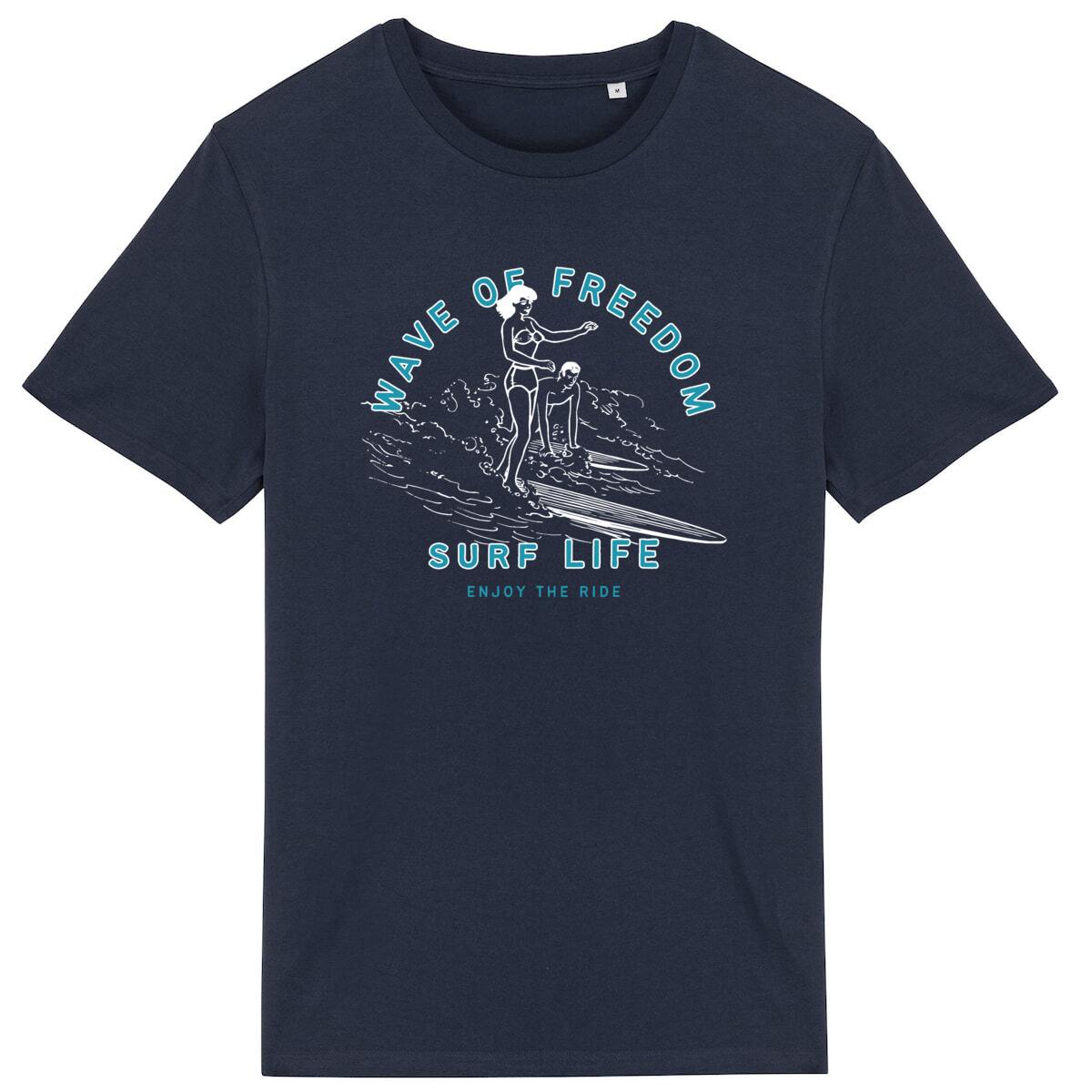 T-SHIRT BIO PREMIUM SURF WAVE OF FREEDOM SHIRT ISLAND MARINE