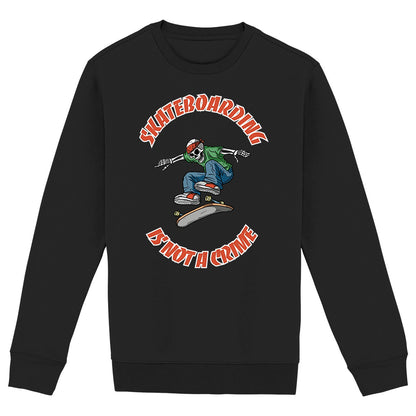 SWEATSHIRT BIO PREMIUM SKATE SKATEBOARDING IS NOT A CRIME SHIRT ISLAND NOIR