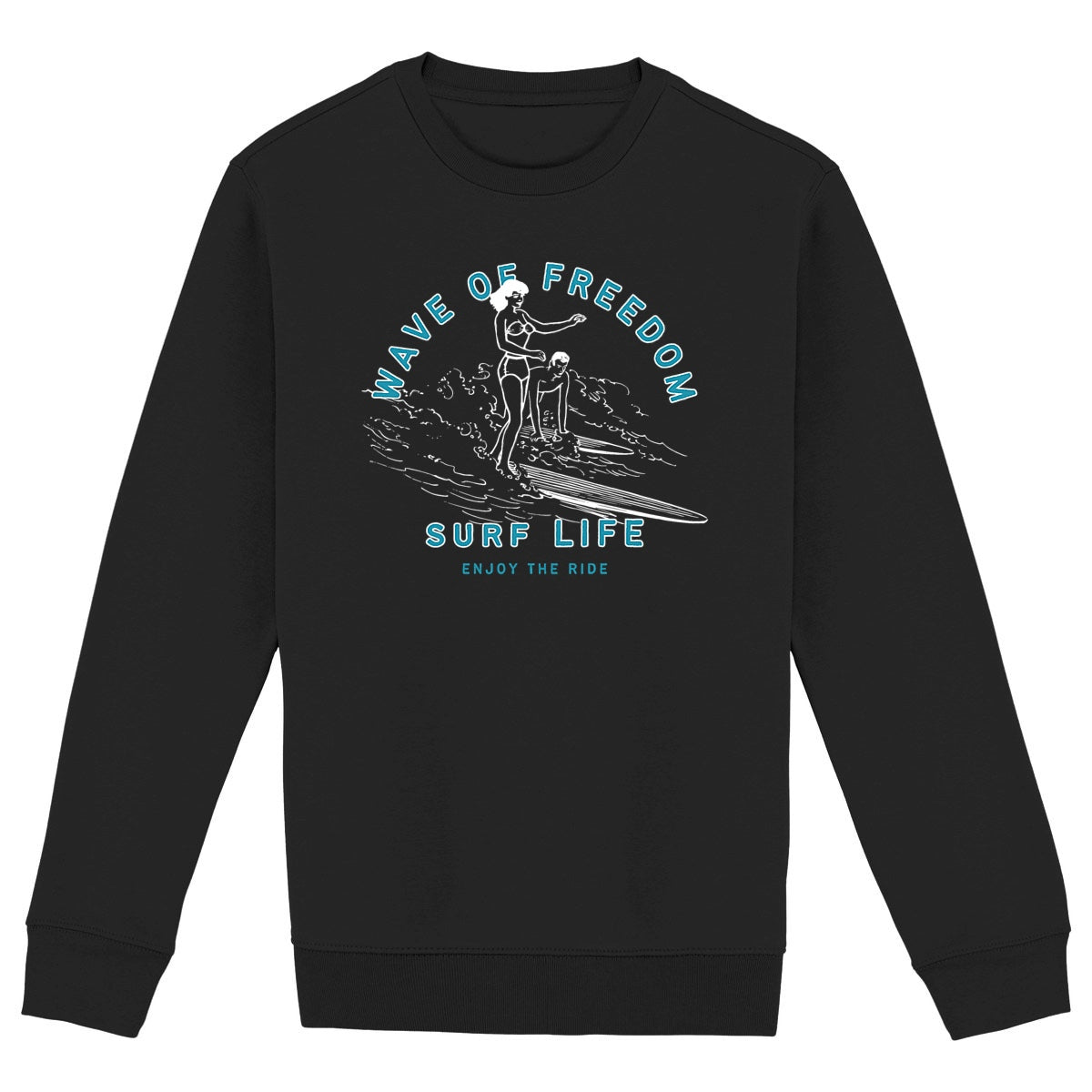 SWEATSHIRT BIO PREMIUM SURF WAVE OF FREEDOM SHIRT ISLAND NOIR