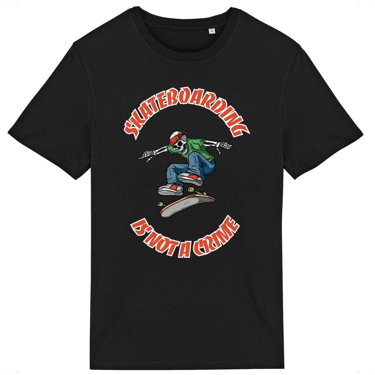TEE SHIRT BIO PREMIUM SKATEBOARDING IS NOT A CRIME SHIRT ISLAND NOIR