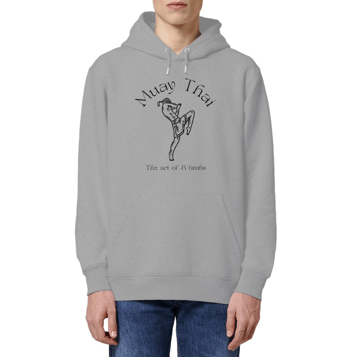 SWEATSHIRT A CAPUCHE BIO PREMIUM MUAY THAI SHIRT ISLAND GRIS MODEL