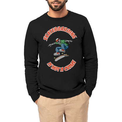 SWEATSHIRT BIO PREMIUM SKATE SKATEBOARDING IS NOT A CRIME SHIRT ISLAND NOIR MODEL